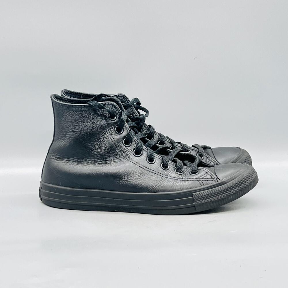 Converse Shoes Women 9.5 Black Leather Chuck Taylor All Star 2 High Top Sneakers